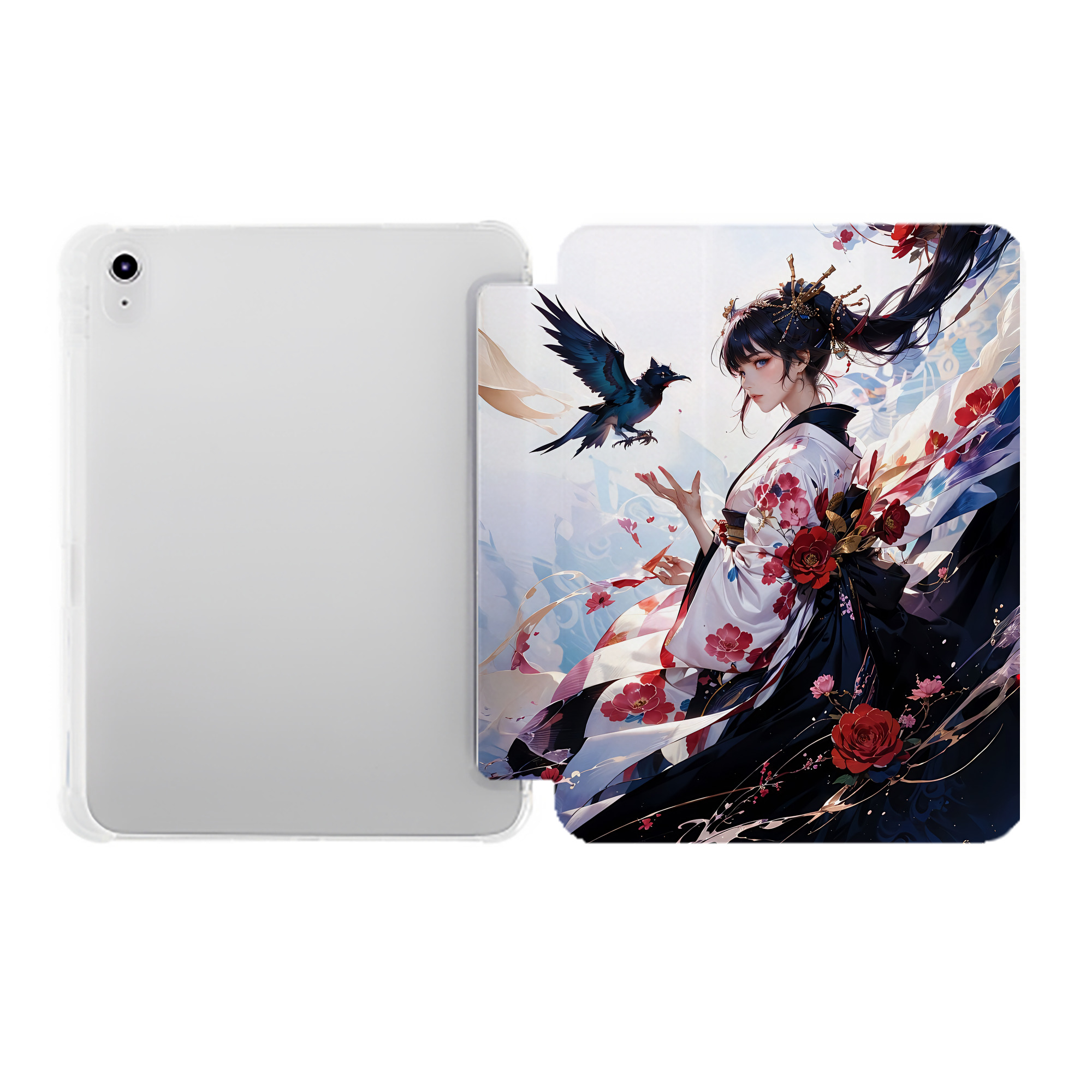（画像用） 刀剣乱舞 Touken Ranbu IPad ケース ペン収納付き 三つ折りスタンド PUレザー×シリコン 対応機種9.5/10.5/10.9インチ